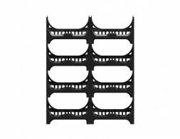 Поддон пластиковый перфорированный 1200x1000x388 черный (BottleRack)