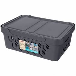 Ящик с крышкой универсальный Deluxe, 12л, серый