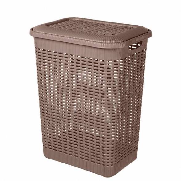 Корзина для белья 30л, коричневый
