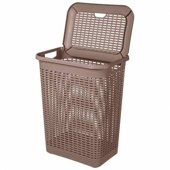 Корзина для белья 30л, коричневый