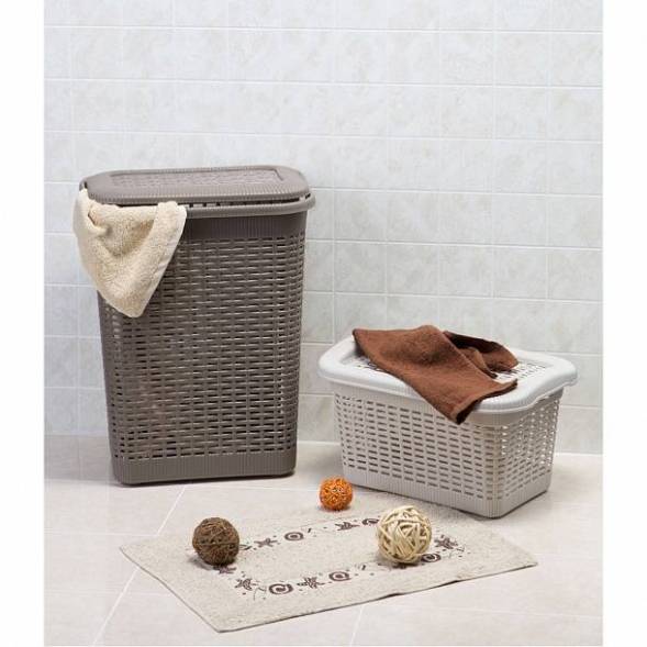 Корзина для белья 30л, коричневый