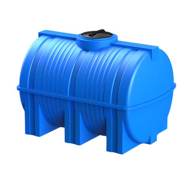 Емкость пластиковая горизонтальная для хранения воды и дизельного топлива, 3000 л, синий [TG3000S13]