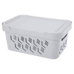 Ящик с крышкой универсальный Deluxe, 4,6л, светло-серый