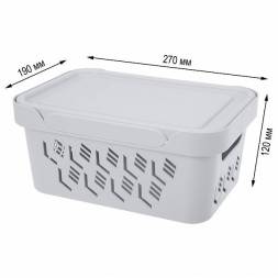 Ящик с крышкой универсальный Deluxe, 4,6л, светло-серый