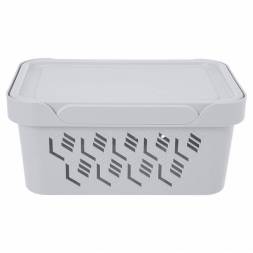 Ящик с крышкой универсальный Deluxe, 4,6л, светло-серый