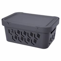 Ящик с крышкой универсальный Deluxe, 4,6л, серый