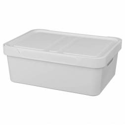 Ящик с крышкой универсальный Luxe, 12л, светло-серый