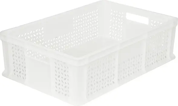Ящик пластиковый перфорированный, 600×400×180 мм, 35 л, белый [706.01.01 М]