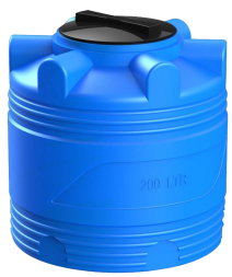 Бочка (емкость) пластиковая вертикальная с крышкой, 200 л, черный [TV200S2]