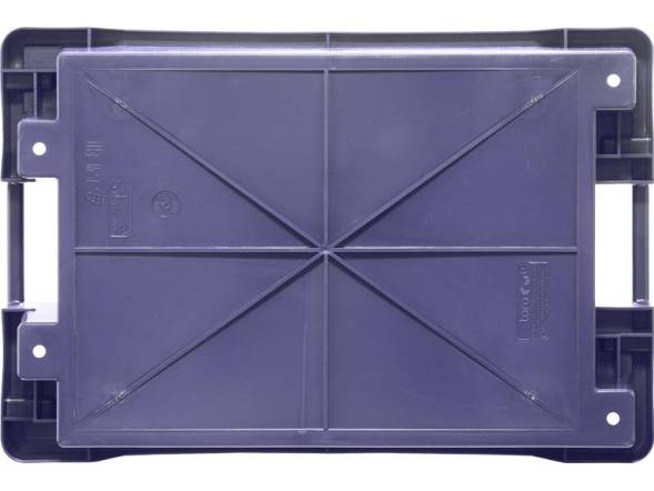 Ящик пластиковый со сплошными стенками и дном, 600х400х100 мм, синий [224]