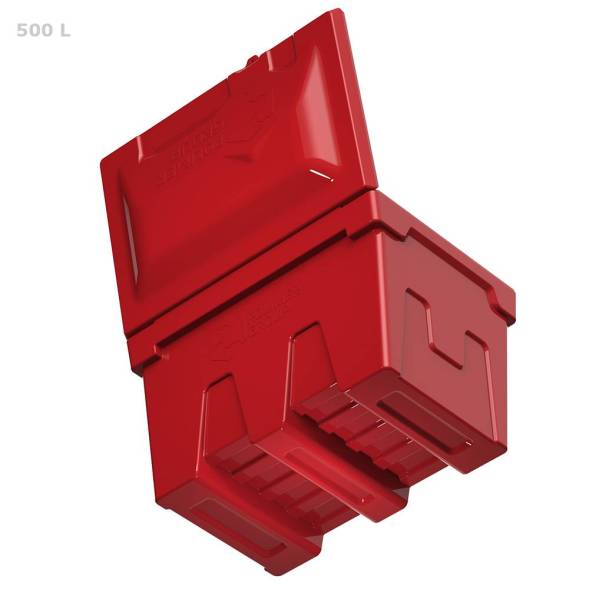 Ящик для соли, реагентов 500 литров с дозатором, красный