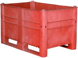 Крупногабаритный сплошной пластиковый контейнер EcoLine, 1200х800х740 мм, красный [EcoLine-485]
